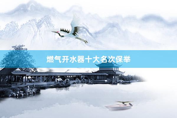 燃气开水器十大名次保举